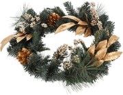 Vianočný veniec Berry and pinecone zlatá, 45 x 10 x 39 cm