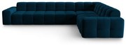 Tmavomodrá zamatová rohová pohovka (pravý roh) Kendal - Micadoni Home