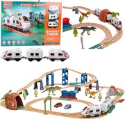 LEAN Toys Elektrický vláčik Interaktívny vláčik Vagóny Tunel Sopka Dinosaurus 95 cm