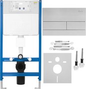 Rea Rea, podomietkový WC systém K011A-Q + oceľové splachovacie tlačidlo typ T, KPL-E0057