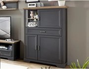 Vyššia skrinka Jasmin, grafit/dub, s osvetlením%