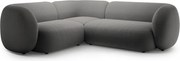 Tmavosivá zamatová rohová pohovka (ľavý roh/do L) Kate – Micadoni
