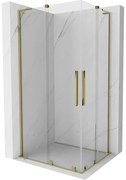 Mexen Velar L Duo, sprchový kút s posuvnými dverami 100 x 90 cm, 8mm číre sklo, zlatá lesklá, 871-100-090-02-03-50