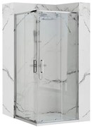Rea Punto, sprchový kút s posuvnými dverami 90(dvere) x 90(dvere) x 190 cm, 5mm číre sklo, chrómový profil, REA-K0867