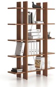 Kancelársky regál vysoký krátky SOLID, 1250 x 400 x 1825 mm, orech