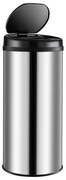 InternetovaZahrada Bezdotykový odpadkový kôš s USB 30 L - strieborný