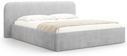 Svetlosivá čalúnená dvojlôžková posteľ s úložným priestorom s roštom 200x200 cm Elizabeth – Micadoni