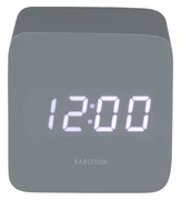 Karlsson 5982GY dizajnové LED hodiny s budíkom sivá, 7 cm