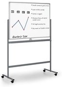 Mobilná obojstranná biela popisovacia tabuľa, magnetická, 1200 x 900 mm