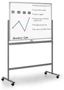 Mobilná obojstranná biela popisovacia tabuľa, magnetická, 1200 x 900 mm