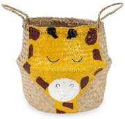 Detský kôš na hračky z morskej trávy v žlto-prírodnej farbe ø 30x28 cm Giraffe – Compactor