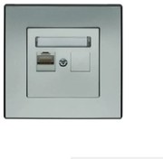 GPK-1L Počítačová zásuvka RJ45 jednonásobná strieborná metalíza