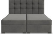 Manželská posteľ ELDA Velvet 140×200 cm sivá