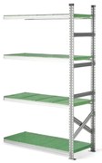 Regál na potraviny TRANSFORM, prídavná sekcia, 1972x1200x500 mm, zelený