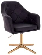 LuxuryForm DESIGN Kreslo ANDORA na zlatom kríži - čierne