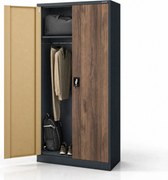 Viacúčelová kovová skriňa antracitová / orech, 900x1850x450 mm: DAWID Eco Design