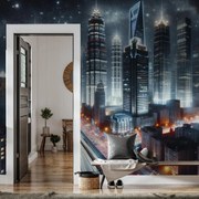 Fototapeta - Nočné veľkomesto (147x102 cm)