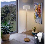 LED stojacia lampa TUNJA 1xE27/20W/230V pr. 30 cm zlatá/biela
