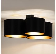 Duolla - Prisadený luster ROLLER TRIO SHINY 3xE27/15W/230V čierna/zlatá