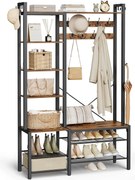 Predsieňový vešiak VASAGLE LUDGE čierny/vintage hnedý