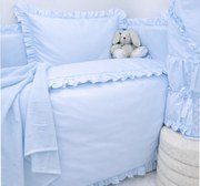 INTERMEDIC SK Posteľná obliečka do postieľky Sivá s volánikom 90x130 / 45x65 cm – 100% bavlna, elegantný unisex dizajn, zips