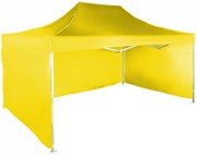 Rýchlorozkladací nožnicový stan 3x4,5m – hliníkový, Žltá, 3 bočné plachty