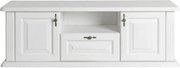 Biela skrinka pod TV, masív dub, 180x47x54 cm