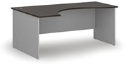 Ergonomický kancelársky pracovný stôl PRIMO GRAY, 1800 x 1200 mm, ľavý, sivá/wenge