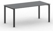 Rokovací kancelársky stôl PRIMO INFINITY, 180x90 cm, čierna podnož, grafit