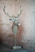 Hnedá antik dekorácia Jeleň na nohe - 16*16*62 cm