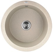 Laveo Dafne, 1-komorový granitový drez 510x510x205 mm, béžová, LAV-SBD_488Y