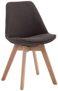 Stolička Borne V2 - látka, drevené nohy natura - Tmavo sivá