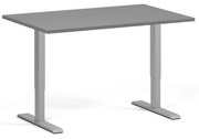 Výškovo nastaviteľný stôl, 120x80 cm, 2 motory, sivá podnož, grafit