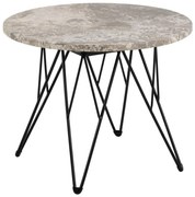 Odkládací stolek Prunus 55 cm šedo-hnědý mramor/černý