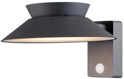 Nordlux Antracitové fasádne solárne LED svietidlo Justina s pohybovým čidlom 5W 2418071050