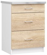 Spodná kuchynská skrinka s doskou LIMA S60 SZ3 biela / dub sonoma