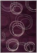 Alfa Carpets, Kusový koberec Circles lila, 80x150, fialová, chodba / predsieň