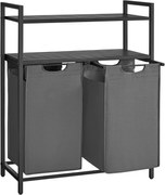 Kôš na bielizeň Vasagle Ovules Lonels 2 x 46 l čierny/sivý