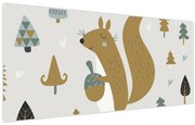 Obraz - Veverička s orieškom (120x50 cm)
