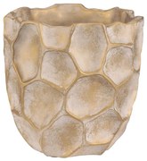 Betónový obal na kvety Plástev, veľ. M, š. 21 cm, béžovo-zlatá