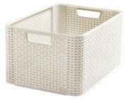 Krémovobiely plastový úložný box 29x39x17 cm Style – Curver