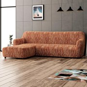 Bielastické poťahy UNIVERSO NOVÉ žíhané tehlové sedačka s otomanom vľavo (š. 170 - 300 cm)