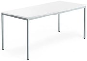 Kancelársky pracovný stôl QBUS, 1800x800 mm, biela/strieborná