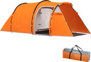 Outsunny tunelový stan pre 2–3 osoby, kempingový stan s predsieňou a háčikom na lampu, 2000 mm vodotesnosť, rodinný/stany na cestovanie a trekking – o