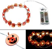 Svetelná LED reťaz Halloween, 2 m, teplá biela, na batérie