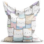 Sedací vak Classic kreslené mačiatka - detský, farebná