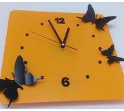 Nástenné hodiny Quartz, nalepovacie dekorácie, 3D zrkadlové nálepky I SENTOP FL-z29-RAL1028-9005 HEU-