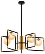 Jupiter 1984 - Luster na tyči IBRA 5xG9/10W/230V čierna/zlatá/béžová