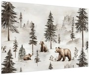 Obraz - Les s medveďmi (90x60 cm)