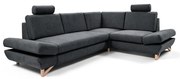 Rozkladacia rohová čalúnená sedacia súprava AVESTA, pravá, s úložným priestorom do tvaru L, antracit